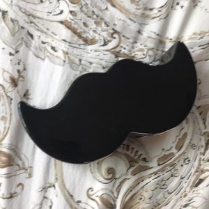 Mustache piggy bank ceramic